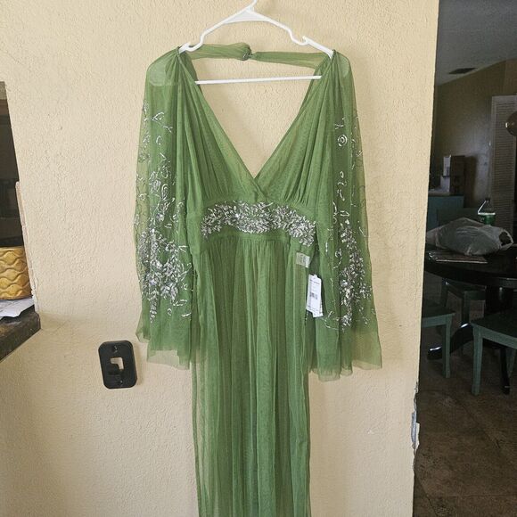 Free People Vintage Dreams Embellished Sequin Maxi Top Sheer Cover Up Dr… - Picture 2 of 9